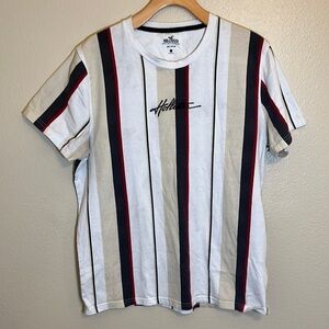 Hollister Striped Cotton Short Sleeve Tee Shirt